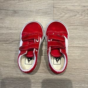 Toddler size 5.5 red Velcro Vans.